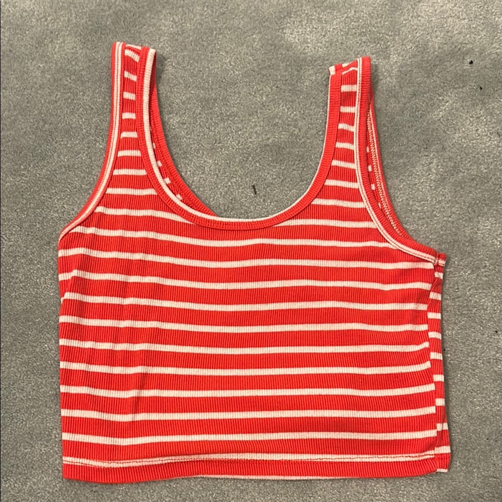 Striped Red and White Women's Top